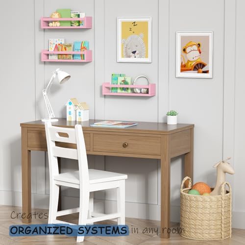 Pink Floating Shelves Set of 3 for Nursery and Kids Room