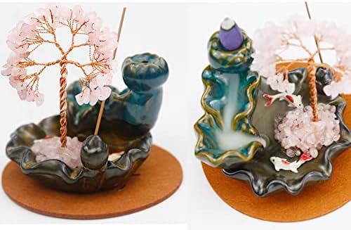 Dreamgirnh Backflow Incense Holder with Rose Quartz