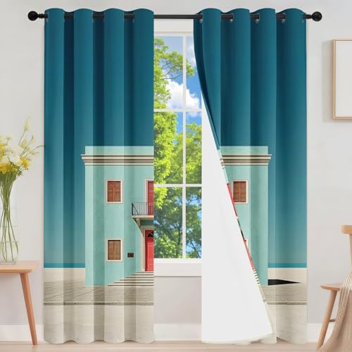 European Doorway Curtains with Grommet 2 Panel Set