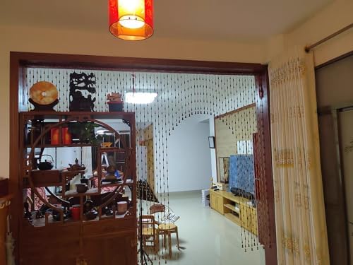 NEVKA Hanging Room Divider Wooden Bead Curtains for Doorways