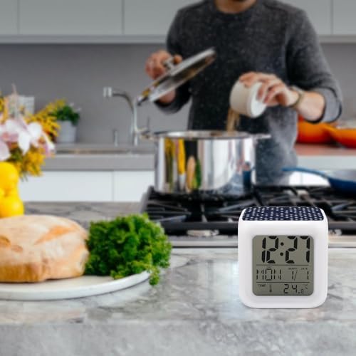 USA Star Color Changing LED Alarm Clock with Time Date Temperature