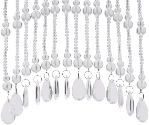 Crystal Beaded Curtain with Hooks for Doorway