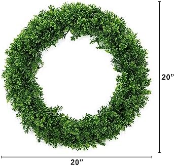 Nearly Natural 20in Artificial Boxwood Wreath