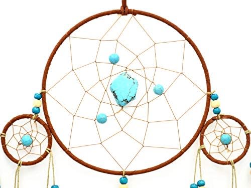 Urdeoms Dream Catcher Wall Decor for Bedroom and Room Decor with Turquoise and Feathers