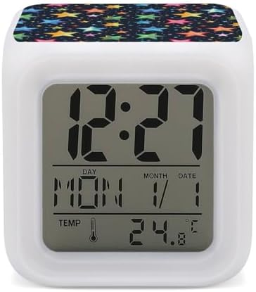 Colorful Stars LED Alarm Clock with Night Light