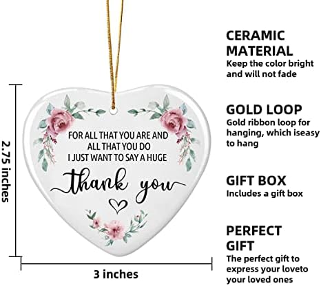 NTKIO Thank You Heart Ceramic Ornament Keepsake Sign