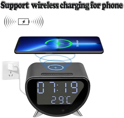 4K Camera Clock with Wireless Charging and Time Temperature Display 1