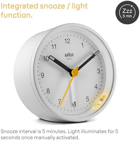 Braun Classic Analogue Alarm Clock with Snooze and Light