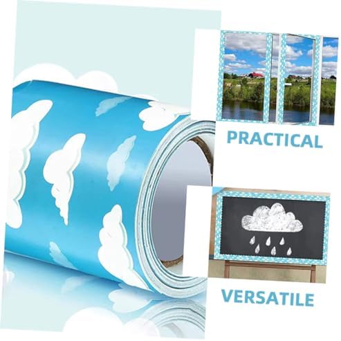 Cabilock Cloud Pattern Bulletin Board Border Trim for Classroom and Office Decor