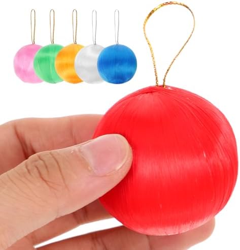 Amosfun 30pcs Colorful Silk Thread Ball Ornaments