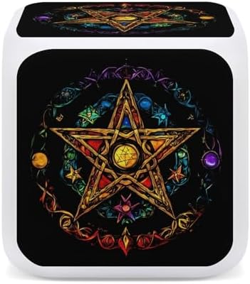 Color Changing LED Alarm Clock with Pentagram Design