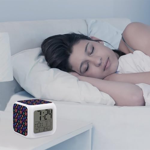 Colorful Stars Digital Alarm Clock with Night Light