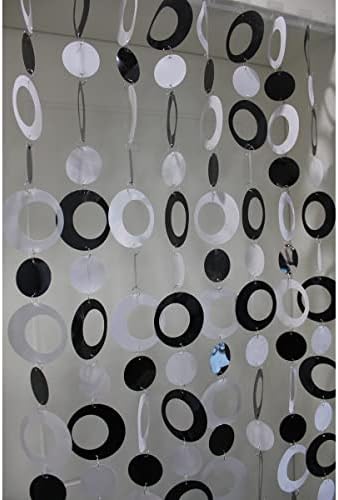 QueenBox 63in 8pcs Round Sequin Beaded Curtain