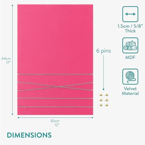 Navaris Velvet Memo Board 12x17 Bright Pink