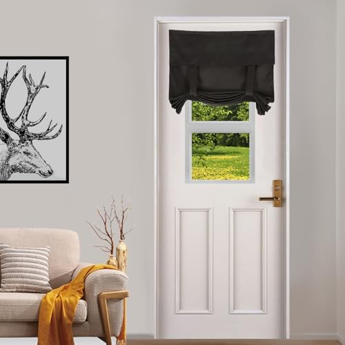 FUANGUI Blackout Door Curtains 26x69 Inch Black Panel