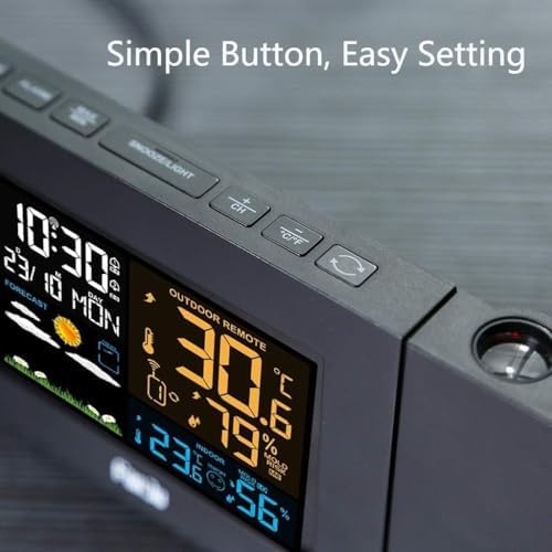 YUSIWOAL Weather Forecast Alarm Clock with LCD Display