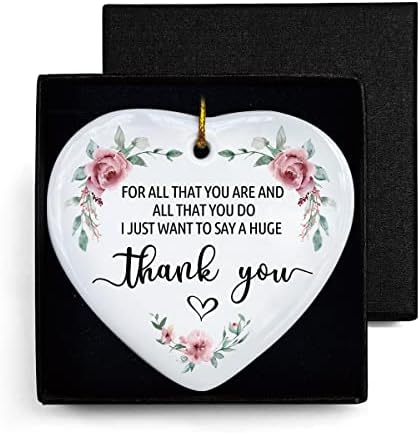 NTKIO Thank You Heart Ceramic Ornament Keepsake Sign