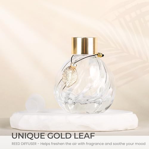 4-Piece Reed Diffuser Set with Gold Decor