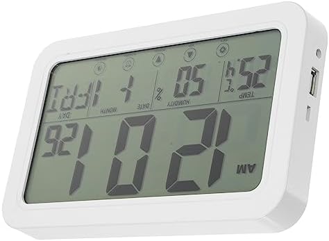 NOLITOY Display Digital Alarm Clock with Temperature and Humidity Multi-Function Wall Clock for Home and Office