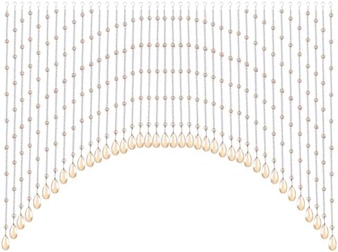 BECHAEO Crystal Glass Beaded Curtain 40 Strings Arched Door Decor