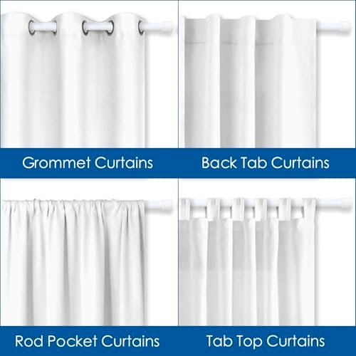 Adjustable White Curtain Rods 315-906 for Windows