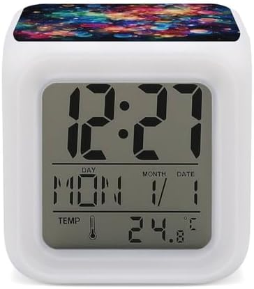 Colorful Rainbow Stars Alarm Clock with Night Light