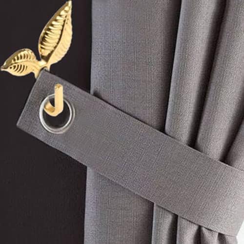 4Pcs Curtain Holdbacks Tieback Hooks Gold Vintage Leaf Design Multi Function Wall Hook