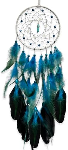 Blue Dream Catchers Luminous Dream Catcher for Kids Bedroom Wall Hanging Handmade Nature Decor