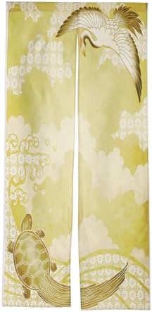 Noren Doorway Curtain with Crane Turtle Print