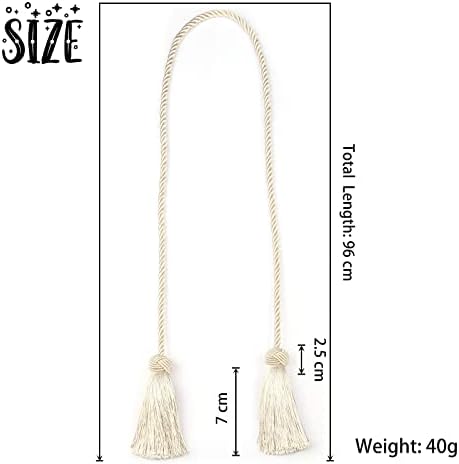 BEL AVENIR 2 Pack Decorative Curtain Holdbacks with Tassels