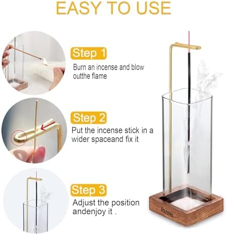 Handmade Incense Holder for Sticks Wooden Ripple Design Ash-Free Burner