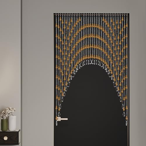Hanging Crystal Door Beaded Curtain with 40 Strings Amber