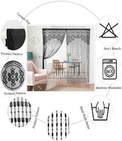 MObyat Doorway String Curtain with Glitter Fringe Panel