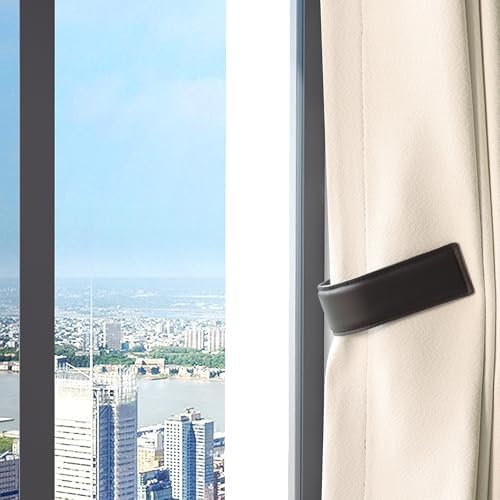 OCIOLI Modern Black Curtain Tiebacks 2 Pack