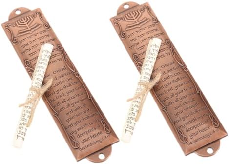 Wakauto 2pcs Jewish Mezuzah Door Decor with Scroll