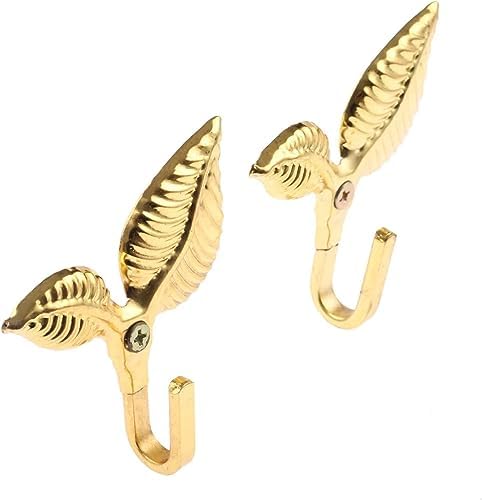 4Pcs Curtain Holdbacks Tieback Hooks Gold Vintage Leaf Design Multi Function Wall Hook