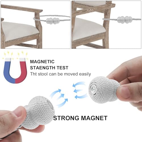 Magnetic Curtain Tiebacks 4 Pack for Window Drapes