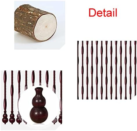 LEOSXA Beaded Door Curtain - 21 Strands 80x176cm Natural Wood Panels