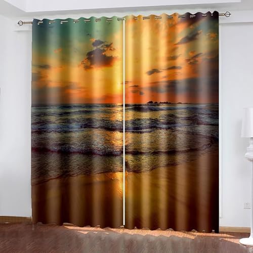Homxi 2 Panel Blackout Drapes for Living Room and Balcony