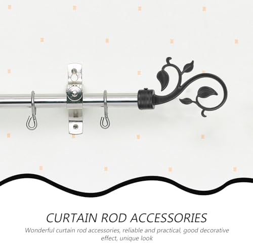 Cabilock 2pcs Black Curtain Rod Ends for Living Room Bedroom