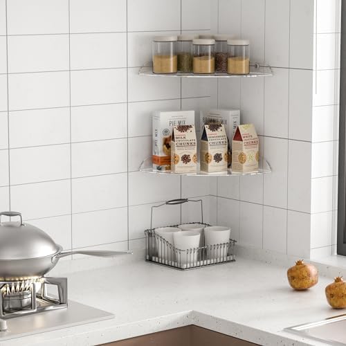 95x95 Inch Acrylic Corner Floating Shelf Set of 2