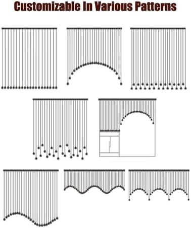 Natural Wood Bead Curtain with Gourd Design