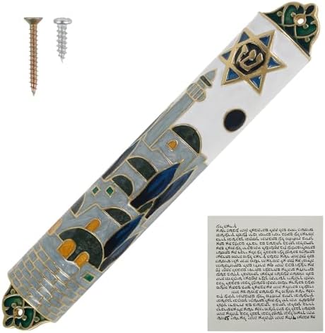 Hand Painted Mezuzah Zinc Alloy Enamel Decorative Mezuzah Colorful