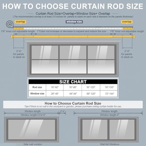 2 Pack White Oak Wood Grain Curtain Rods 1 Inch Diameter Adjustable Heavy Duty Boho Decorative for Windows