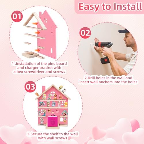 WEIDLUDOR Pink Tonie Storage Shelf for Display and Play