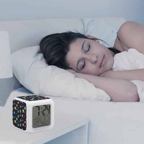Colorful Stars LED Alarm Clock with Night Light