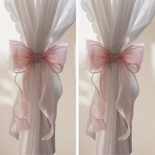 2 Pack French Silky Bow Curtain Holdbacks