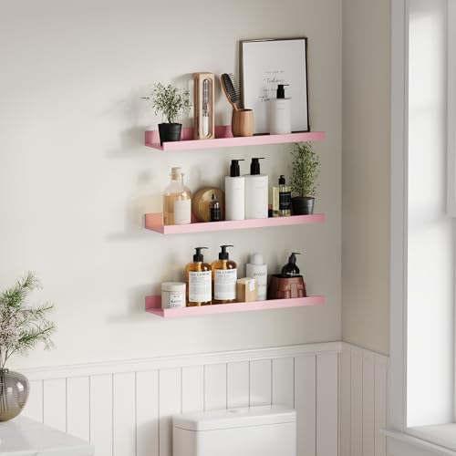 Upsimples Pink Floating Wall Shelves 6 Pack