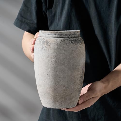 PORCER 82 Inch Gray Ceramic Vase for Home Decor