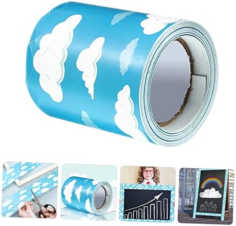 Zerodeko Cloud Pattern Bulletin Board Border Sticker Classroom Decor